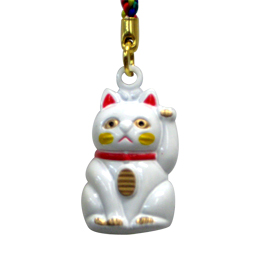 鈴招き猫(ホワイト) [Bell maneki neko (white)]